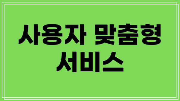 사용자 맞춤형 서비스