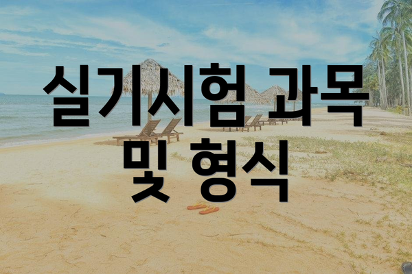 실기시험 과목 및 형식