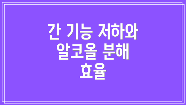 간 기능 저하와 알코올 분해 효율