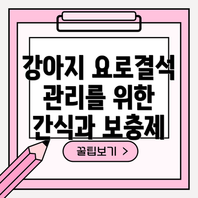 강아지 요로결석 관리를 위한 간식과 보충제