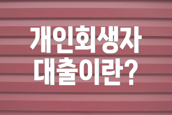 개인회생자 대출이란?