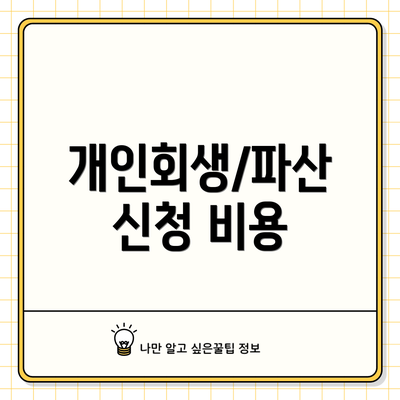 개인회생/파산 신청 비용