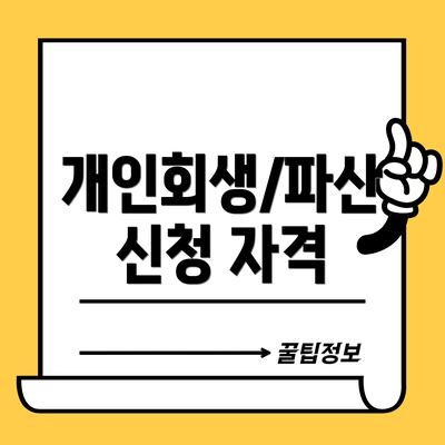 개인회생/파산 신청 자격