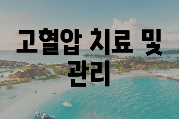고혈압 치료 및 관리