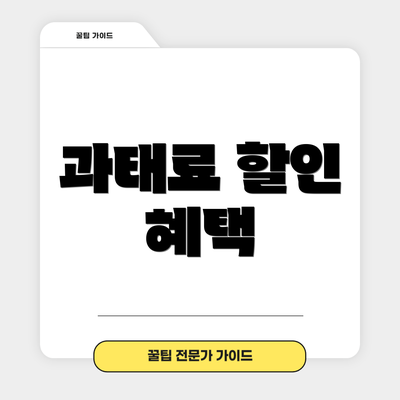 과태료 할인 혜택