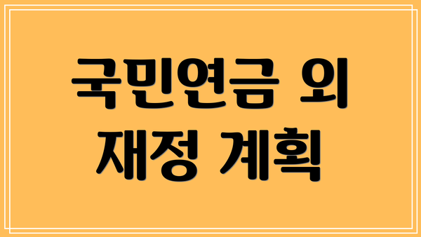 국민연금 외 재정 계획