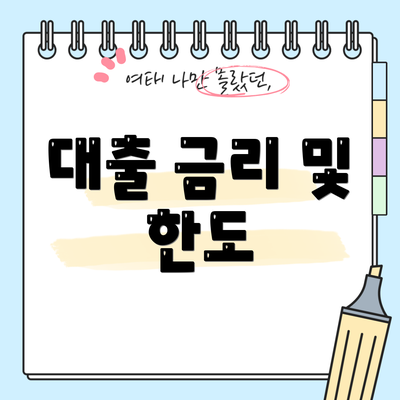 대출 금리 및 한도