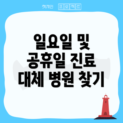 일요일 및 공휴일 진료 대체 병원 찾기