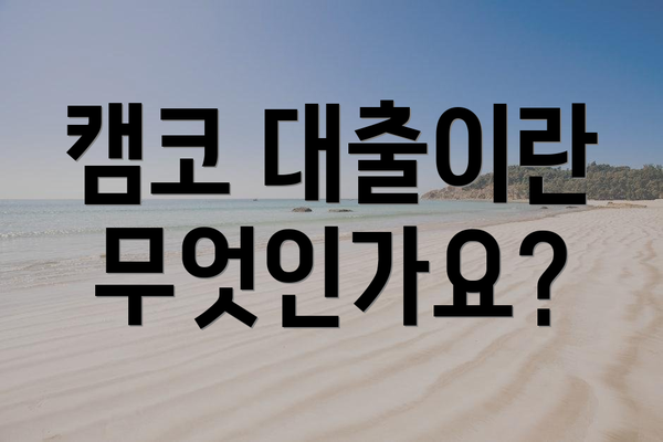 캠코 대출이란 무엇인가요?