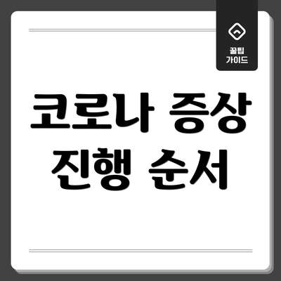 코로나 증상 진행 순서