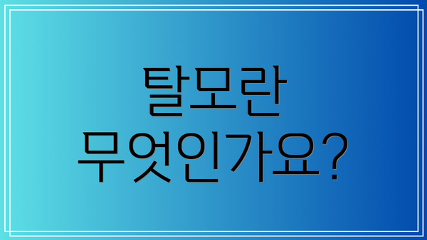 탈모란 무엇인가요?