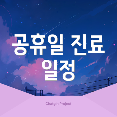 공휴일 진료 일정