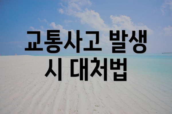 교통사고 발생 시 대처법