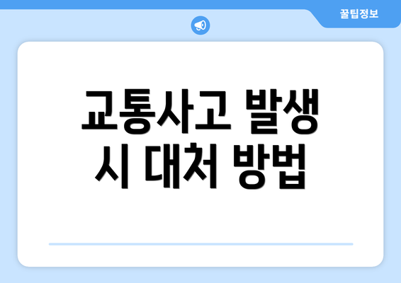 교통사고 발생 시 대처 방법