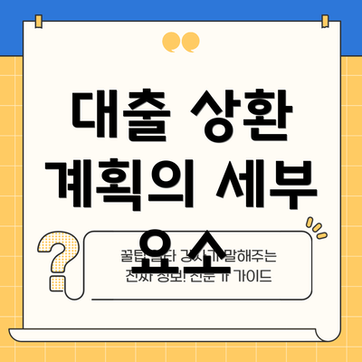대출 상환 계획의 세부 요소