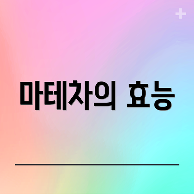 마테차의 효능