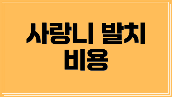 사랑니 발치 비용