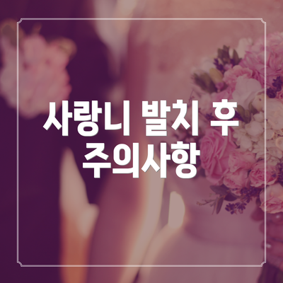 사랑니 발치 후 주의사항