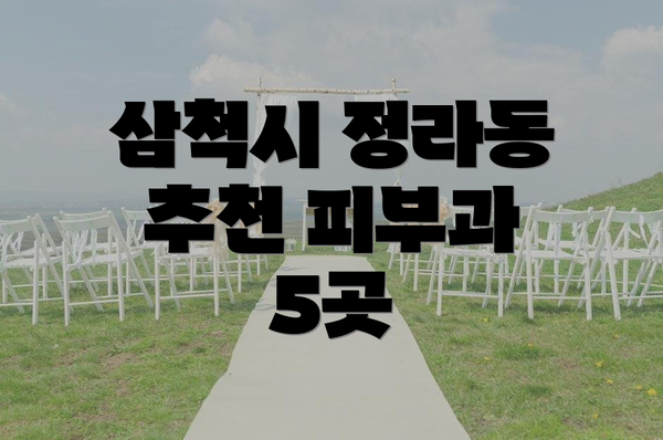 삼척시 정라동 추천 피부과 5곳