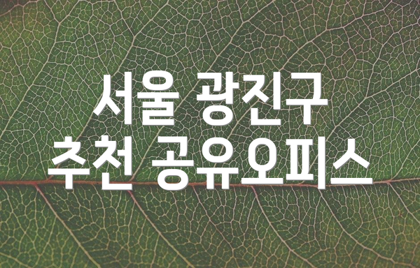 서울 광진구 추천 공유오피스