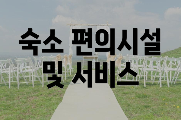 숙소 편의시설 및 서비스