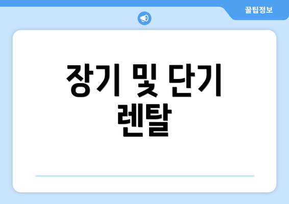 장기 및 단기 렌탈