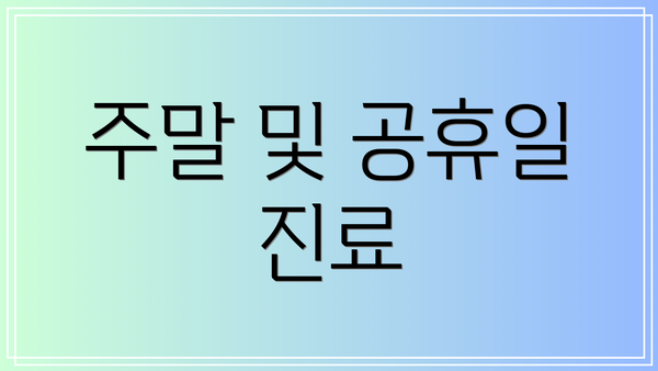 주말 및 공휴일 진료