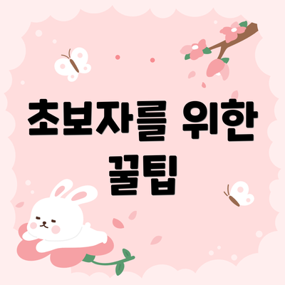 초보자를 위한 꿀팁