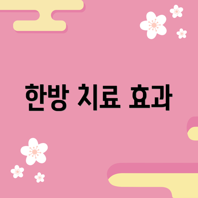 한방 치료 효과