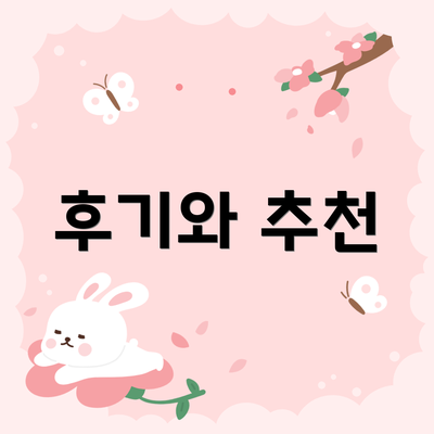 후기와 추천