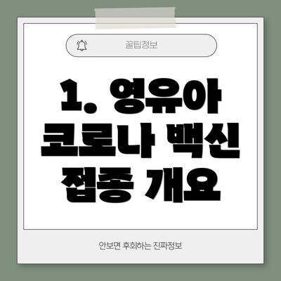 1. 영유아 코로나 백신 접종 개요