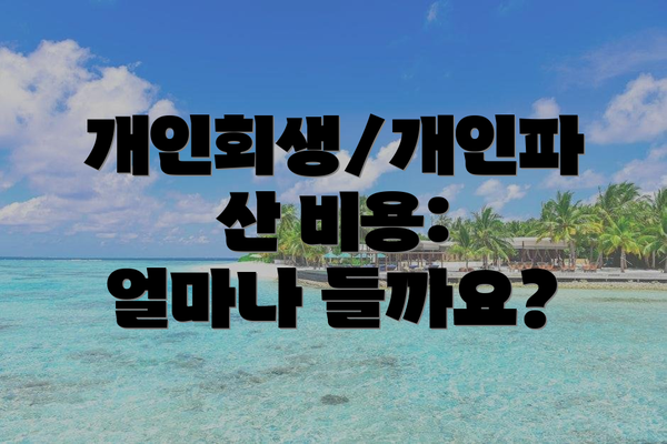 개인회생/개인파산 비용: 얼마나 들까요?