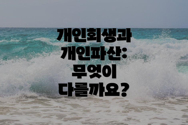 개인회생과 개인파산: 무엇이 다를까요?