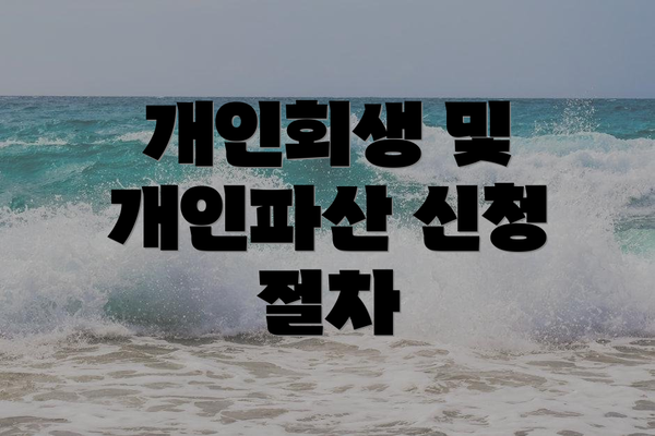 개인회생 및 개인파산 신청 절차