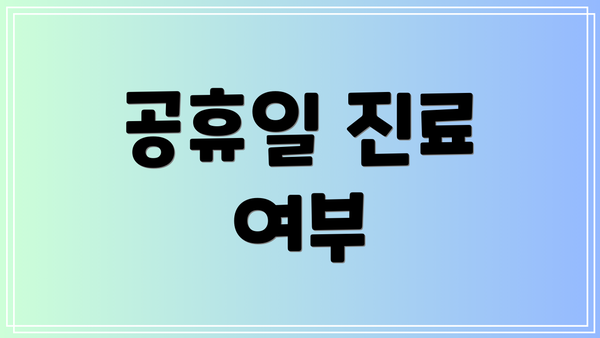 공휴일 진료 여부