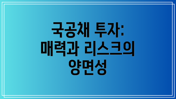 국공채 투자: 매력과 리스크의 양면성