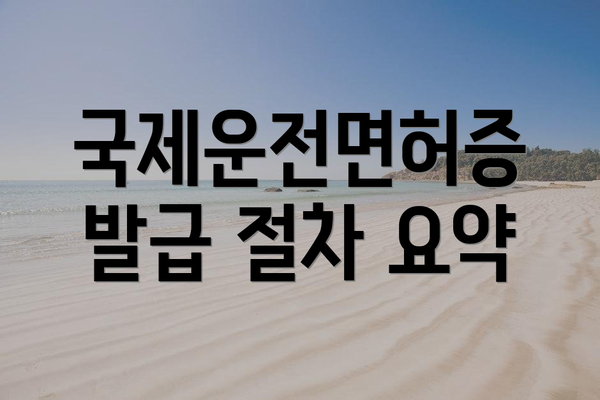 국제운전면허증 발급 절차 요약