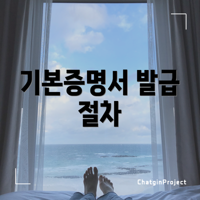 기본증명서 발급 절차