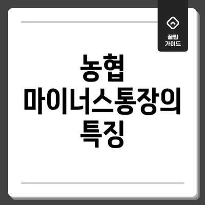 농협 마이너스통장의 특징