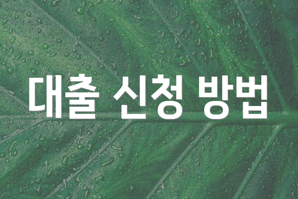 대출 신청 방법