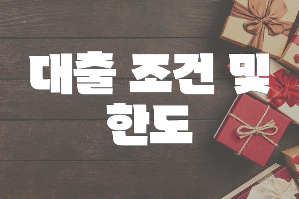 대출 조건 및 한도