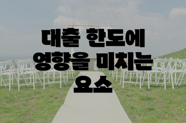 대출 한도에 영향을 미치는 요소