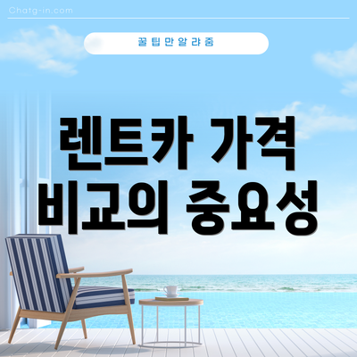 렌트카 가격 비교의 중요성