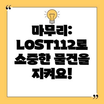 마무리: LOST112로 소중한 물건을 지켜요!