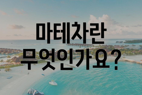 마테차란 무엇인가요?