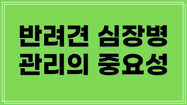 반려견 심장병 관리의 중요성