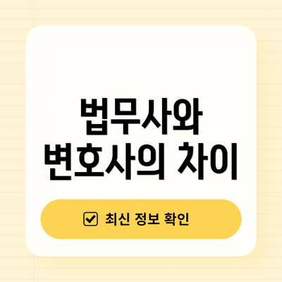 법무사와 변호사의 차이