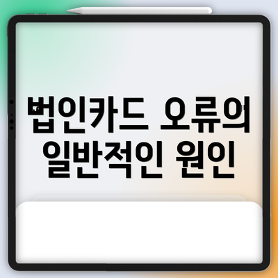 법인카드 오류의 일반적인 원인