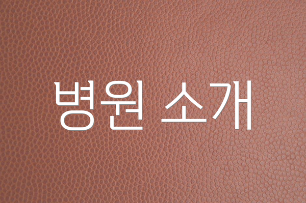 병원 소개