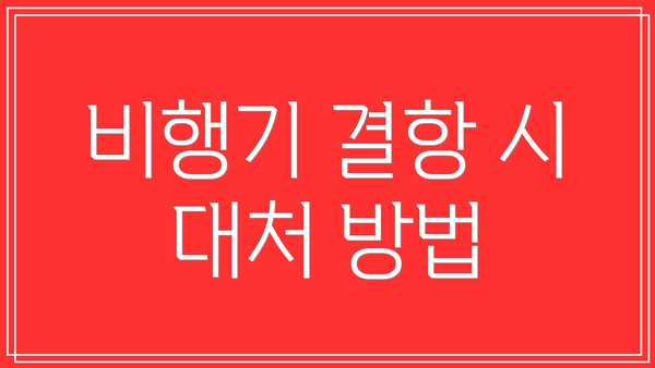 비행기 결항 시 대처 방법